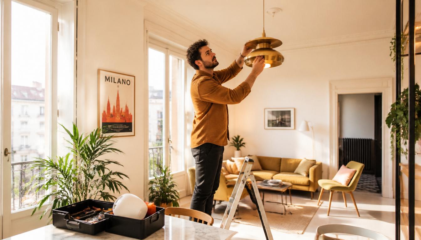 Lampadario rotto in un appartamento